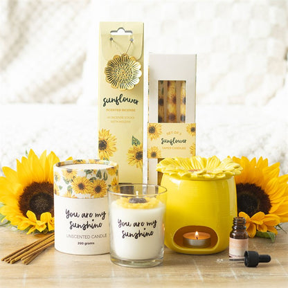 Yellow Ceramic Oil Burner and Wax Warmer – Sunflower Design