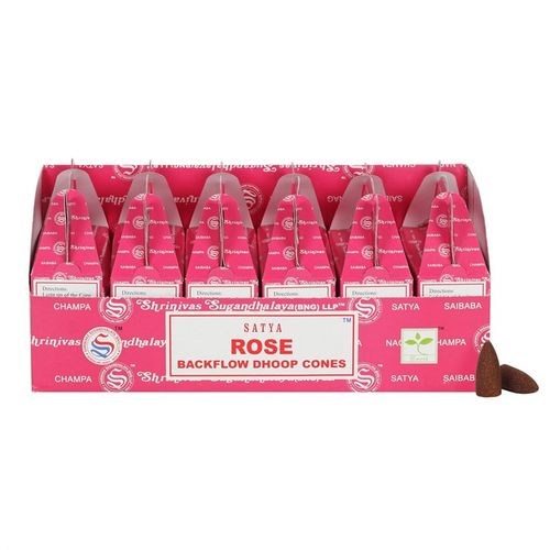 Satya Rose Backflow Incense Cones – Box of 6 Packs