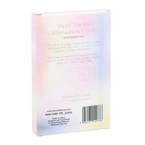 Angel Number Affirmation Cards with Wooden Stand - Unlock the power of divine messages