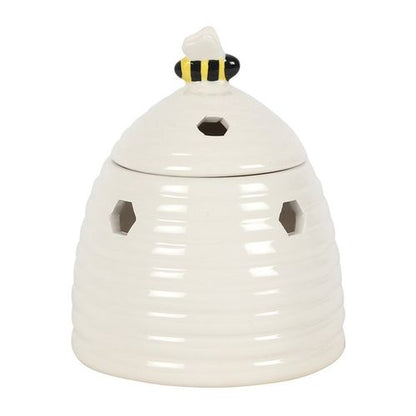 White Beehive Ceramic Oil Burner – Charming Honeycomb Design