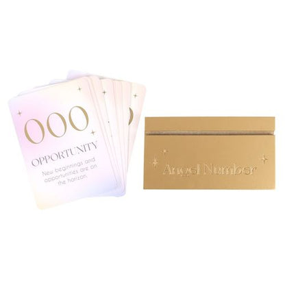 Angel Number Affirmation Cards with Wooden Stand - Unlock the power of divine messages