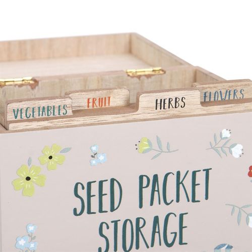 British Garden Birds Seed Packet Storage Box - Keep Your Seeds Organised in Style