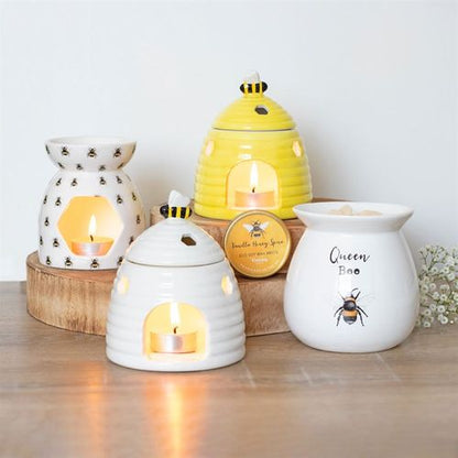 White Beehive Ceramic Oil Burner – Charming Honeycomb Design