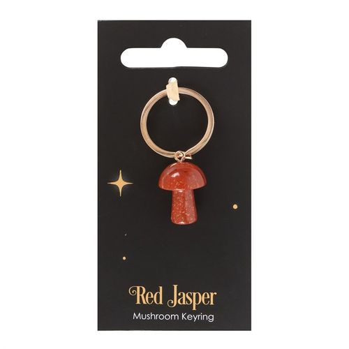 Red Jasper Mushroom Gemstone Keyring – Promote Wellbeing & Balance