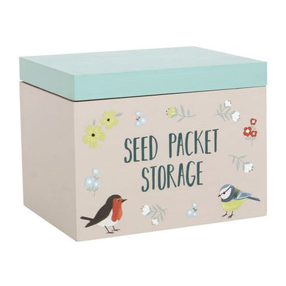 British Garden Birds Seed Packet Storage Box - Keep Your Seeds Organised in Style