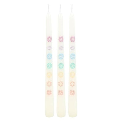 Set of 3 Chakra Balancing Taper Dinner Candles