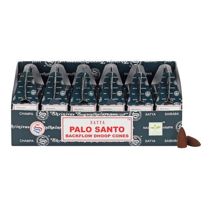 Satya Palo Santo Backflow Incense Cones – Box of 6 Packs